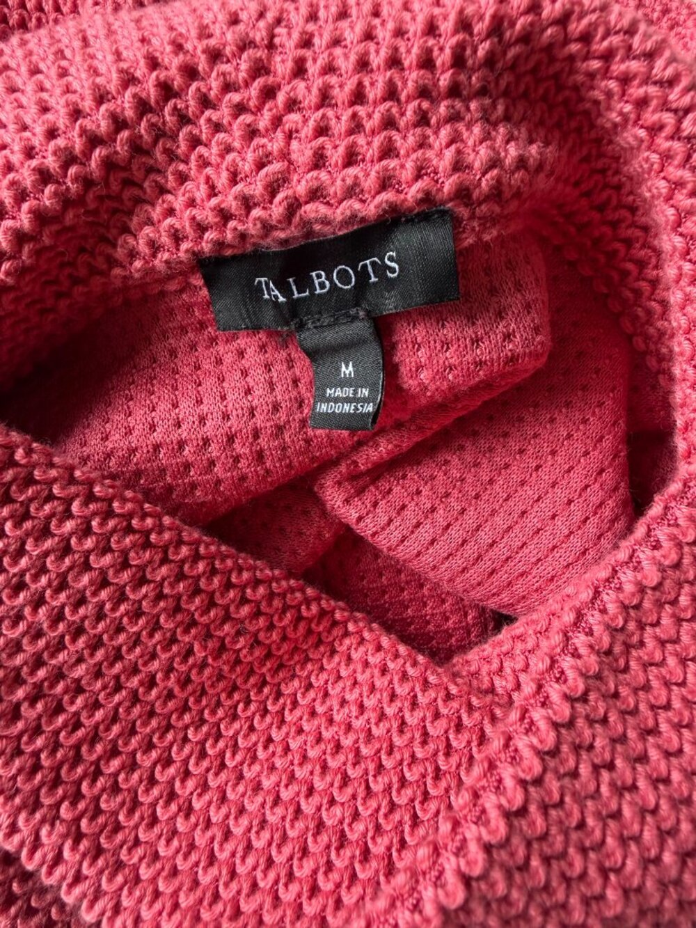 Talbots Textured Knit Cranberry Cowl Neck Sweater - Picture 8 of 8